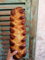 Brioche tressée cuite au feu de bois de la Boulangerie Bara di Pais, Coursegoules