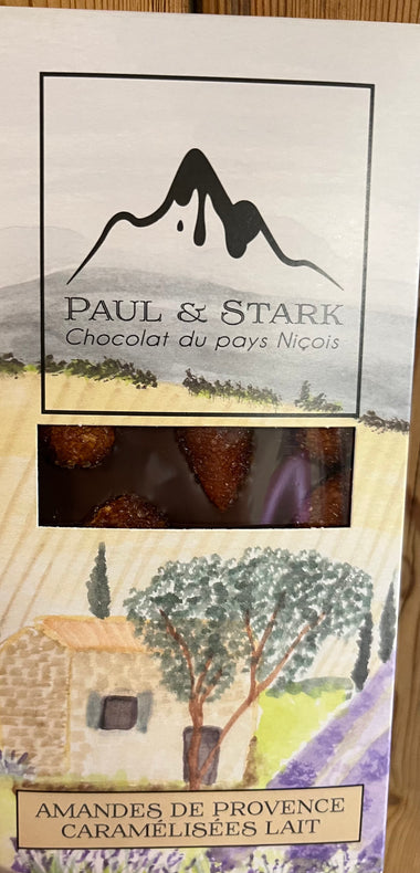 La tablette chocolat au lait (41%) amandes de Provence - Paul & Stark, France