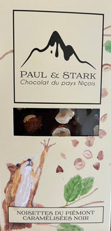 La tablette chocolat noir (66%) et  noisettes caramélisées - Paul & Stark, France