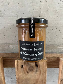 La confiture de pommes poires et marrons glacés - Le Clos de Laure (pot de 220g)