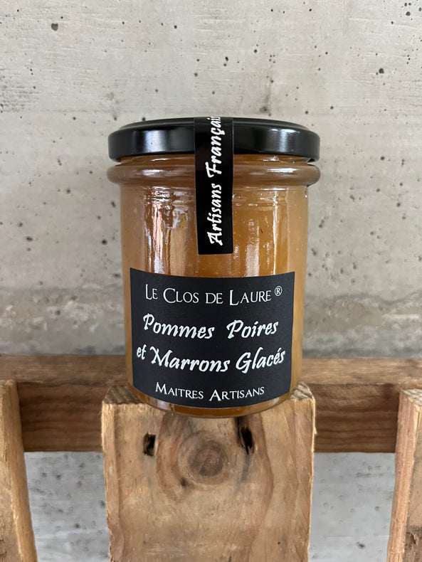 La confiture de pommes poires et marrons glacés - Le Clos de Laure (pot de 220g)