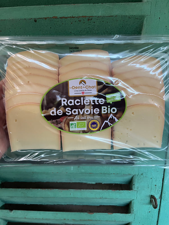 Fromage à raclette BIO en plateau de 400g - La dent du Chat en Savoie