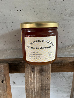 Miel de châtaignier des « ruchers de Cipières  » -direct apiculteur (pot 500g)